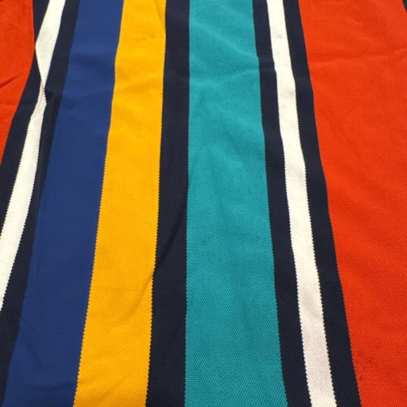 Y2K Tommy Jeans Polo Shirt Men's L Multicolor Vertical Stripe 90s Vintage Cotton - Picture 15 of 16